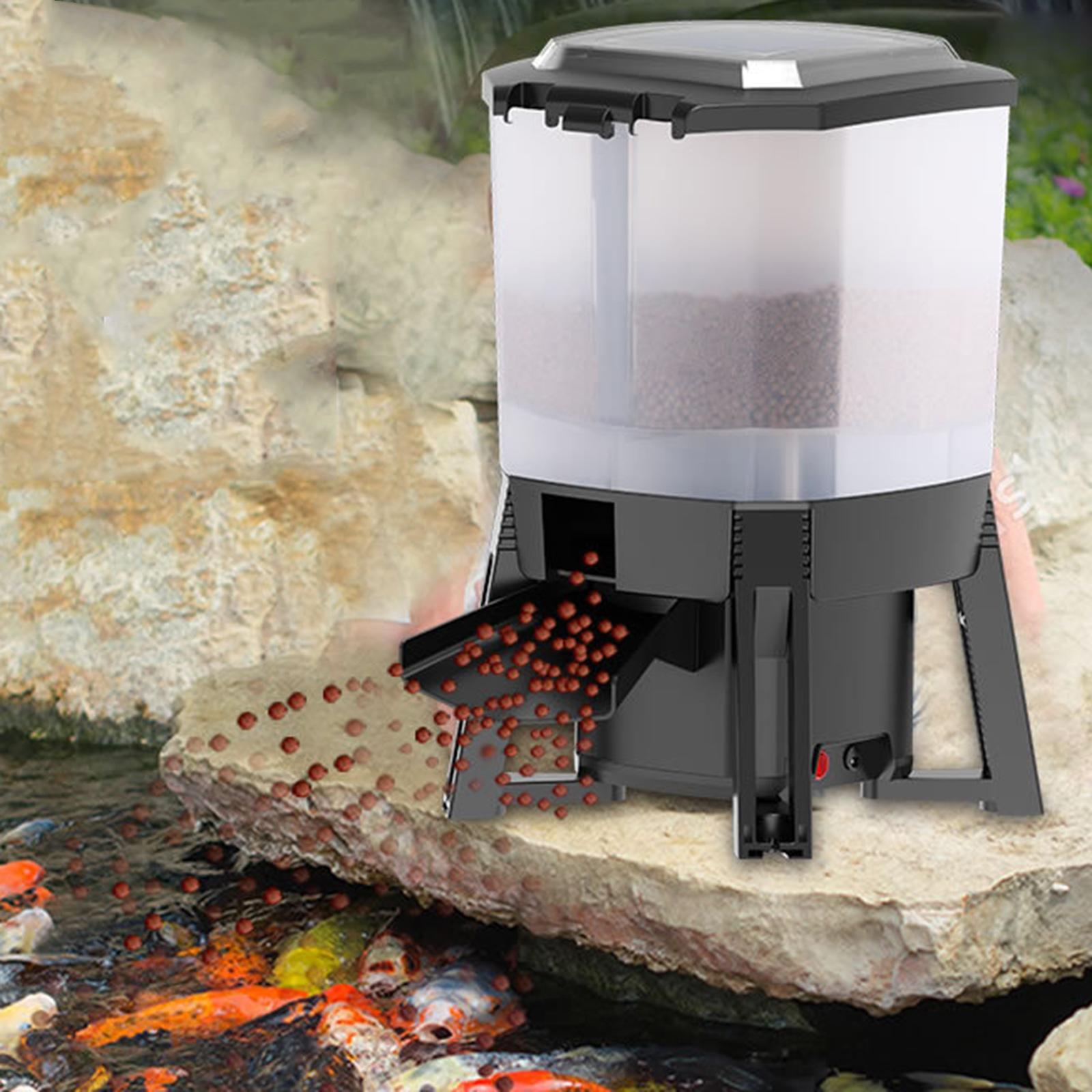 Fishing Line Dispenser - 6L調整可能なソーラー自動水槽フィーダータイマー魚池デジタルフードディスペンサー鯉池インテリジェントタイミング給餌