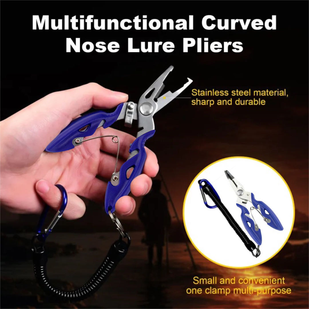 Fishing Line Cutter - 多機能湾曲口ロードサブプライヤー、切断ライン、ホップリングフィッシュフック、開口部コイル、屋外釣りツール