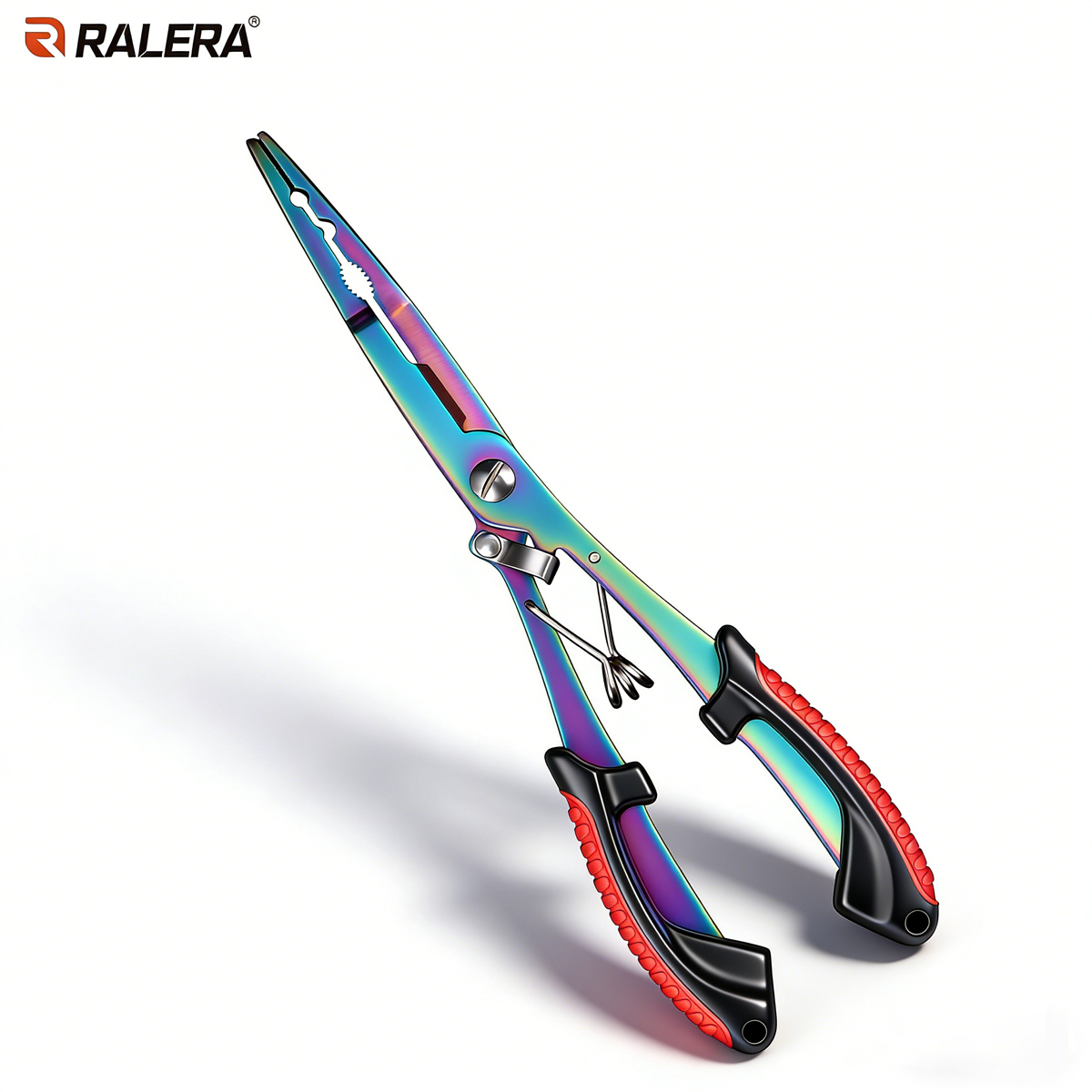 Fishing Line Cutter - RALERA 多機能フィッシングプライヤー | レインボーチタンコーティング | フックリムーバー、ラインカッター＆スプリットリングプライヤー