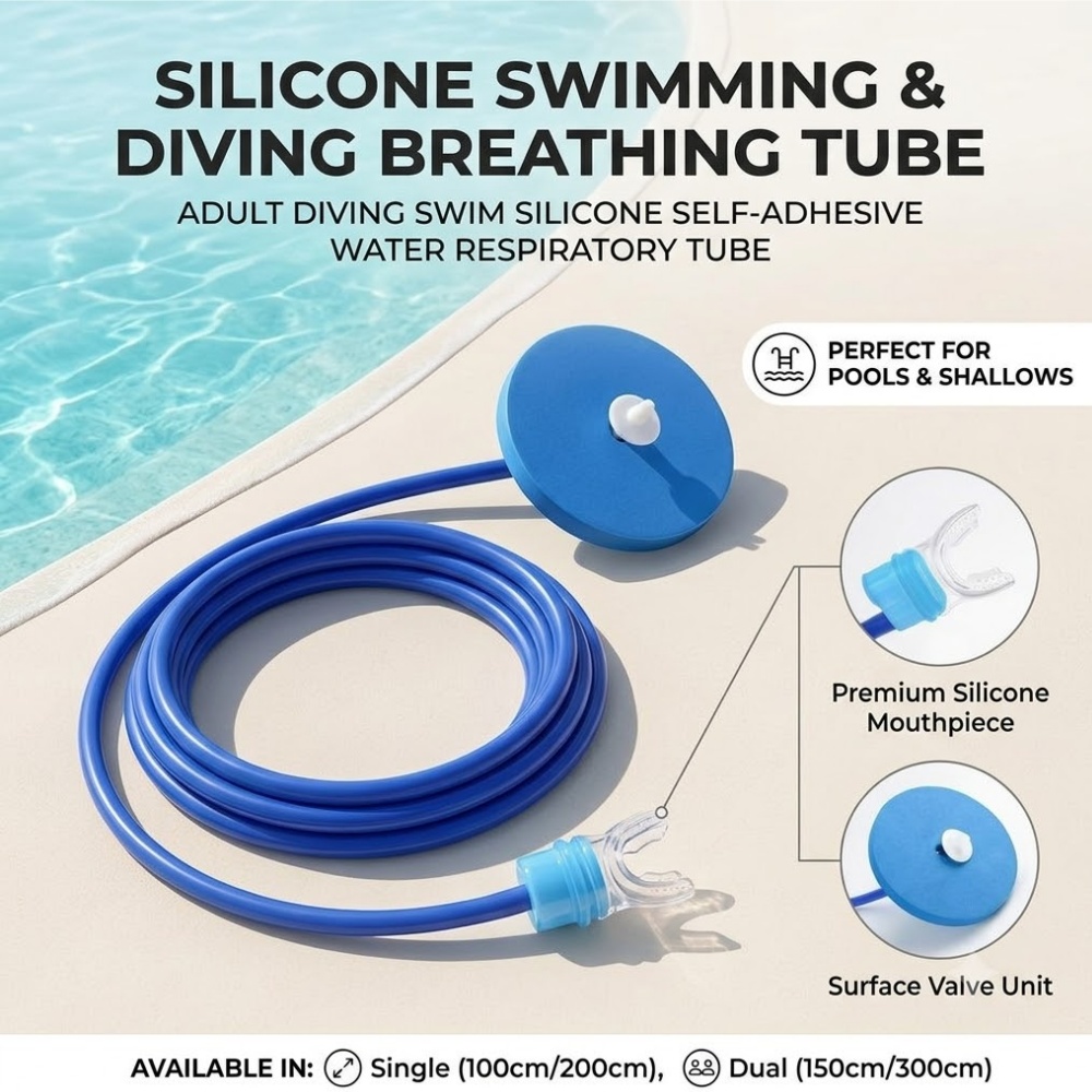 Saltwater Line - 大人用ダイビング水泳シリコン水呼吸チューブ柔軟な表面シュノーケリング呼吸器ライン水中呼吸ホース