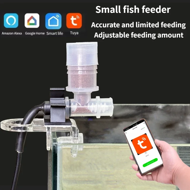 Fishing Line Dispenser - 最高の自動魚フィーダー - 水族館用 WiFi スマートフィーダー、時間指定リモコン水槽フードディスペンサー魚エビ給餌