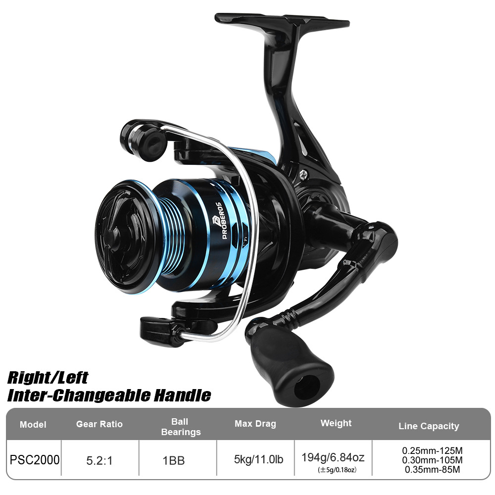 Ice Fishing Line - メタルスピニングリール 2000 シリーズ超軽量コンパクトサイズルアー釣り海水初心者向けポータブル釣り道具