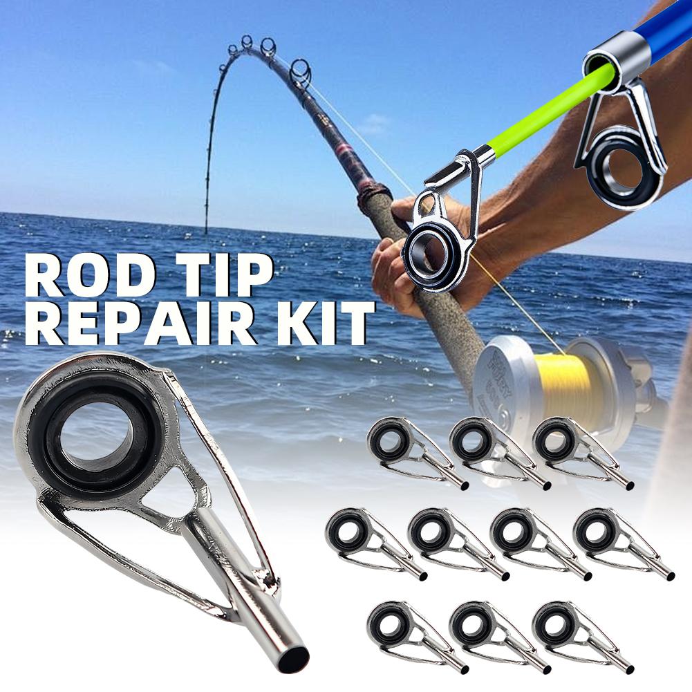 Fishing Line Winder - ロッドティップ修理キット 10個入り 釣り竿ティップ交換セット 5サイズ ポールティップ修理キット 海釣り竿