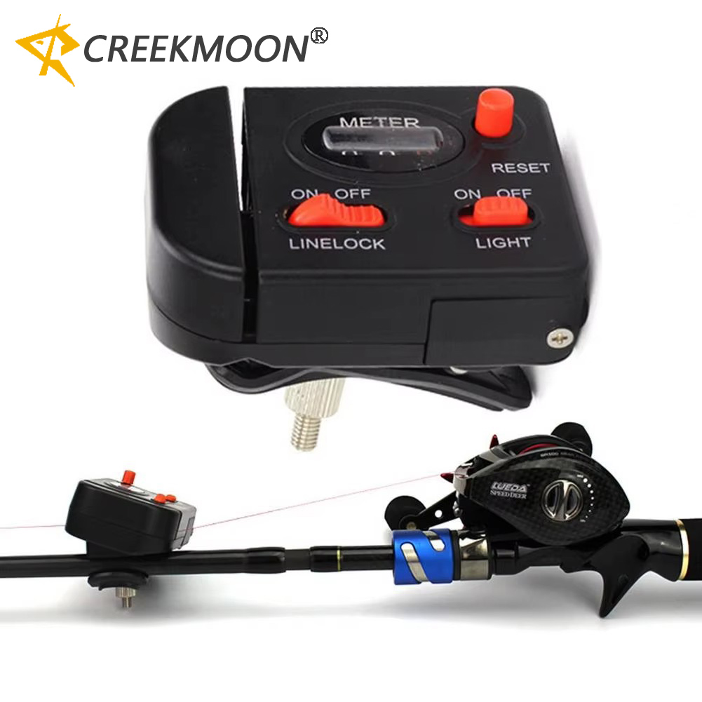 Ice Fishing Line - デジタル釣り糸カウンターディスプレイ 0-99.9M クリップオン深度計 ベアリング付き照明付きラインゲージ ジグアイストローリングキャスティングタックル用