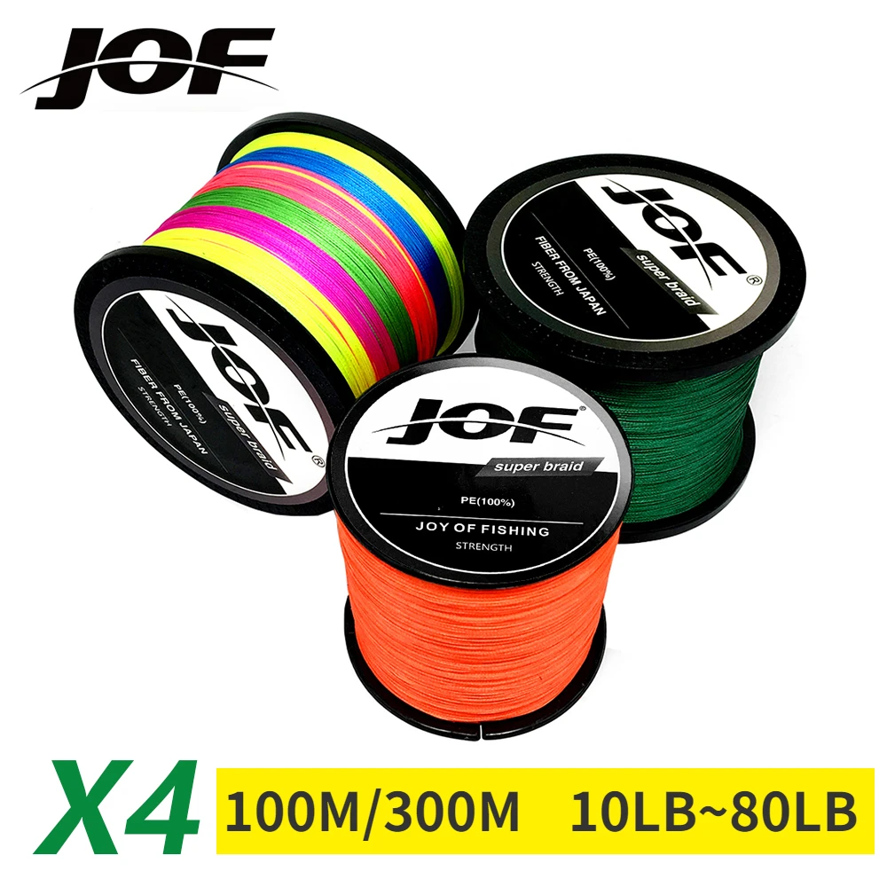 Copolymer Line - Jof-編組PE釣り糸,マルチカラー鯉釣り糸,超強力,300m, 100m,jof,x4,日本