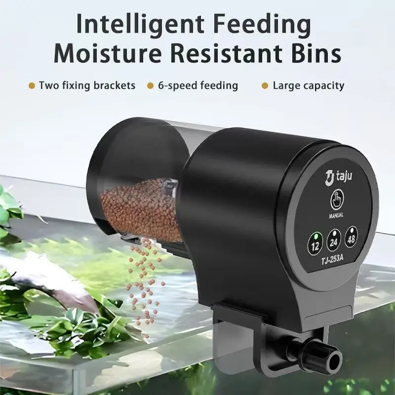 Fishing Line Dispenser - 水槽自動給餌器魚/カメ用自動魚給餌器タイマー付き100ml容量自動水槽給餌器