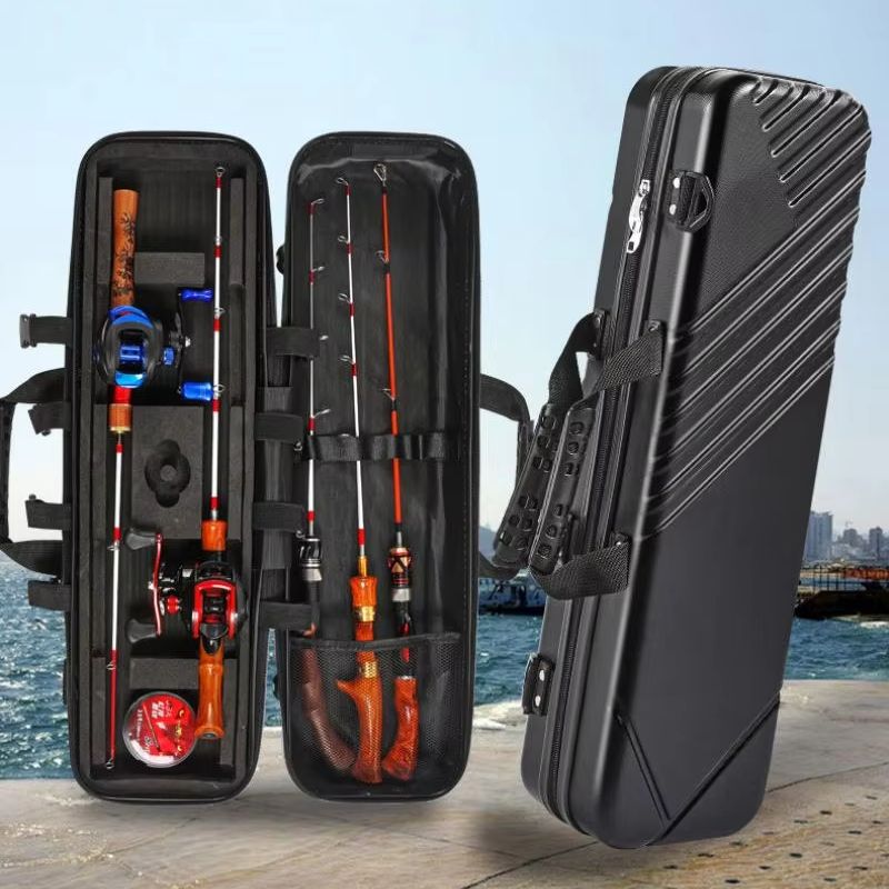 Ice Fishing Line - 65/80 センチメートル ABS 氷釣り釣竿バッグハードシェル防水釣りリールラインフックロッド収納タックルケース釣り用品