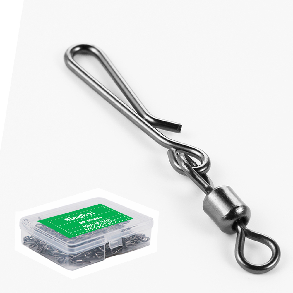 Fishing Line Box - 釣り道具,フック,ルアーライン,餌,コネクター,コイ,ソリッドリング付きスイベルスイベル,50個入りボックス