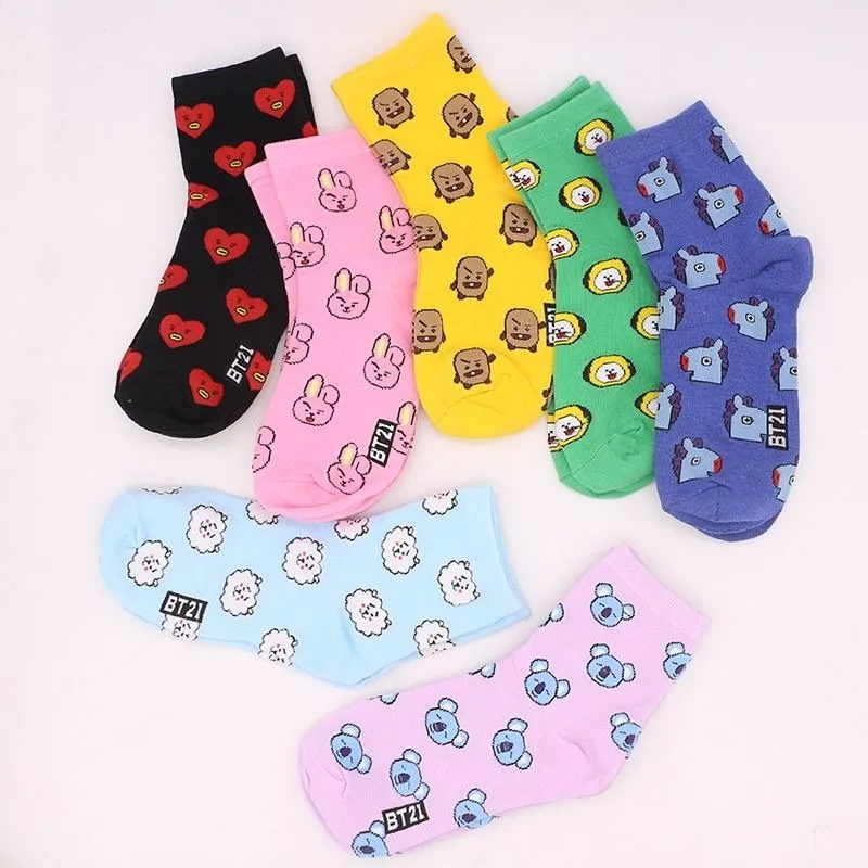 かわいい BT21 漫画靴下かわいいミッドチューブソックスア - Tippet Line のレビューと価格