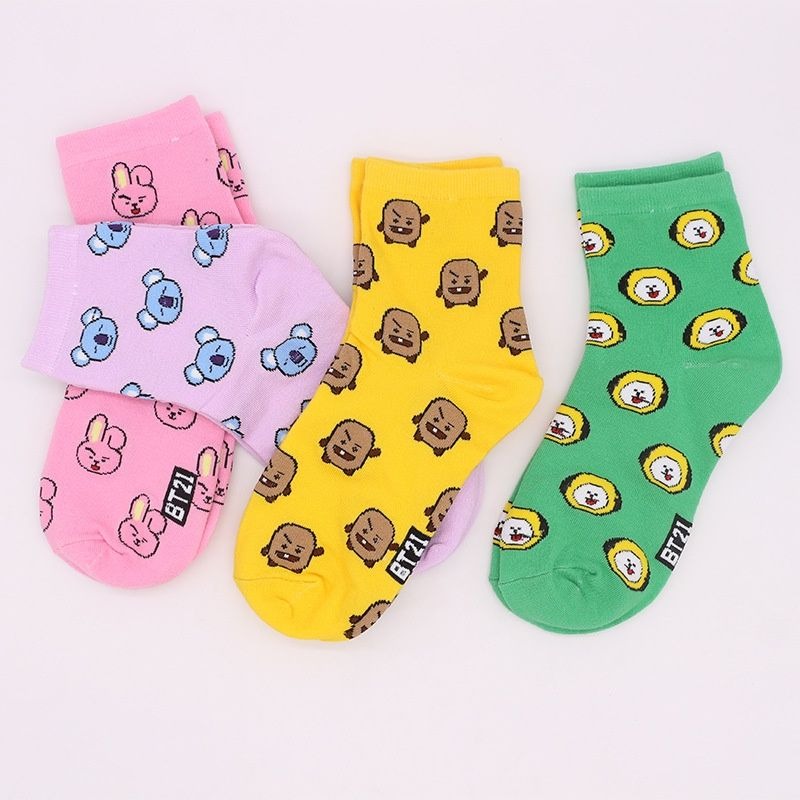 かわいい BT21 漫画靴下かわいいミッドチューブソックスア - Tippet Line のレビューと価格