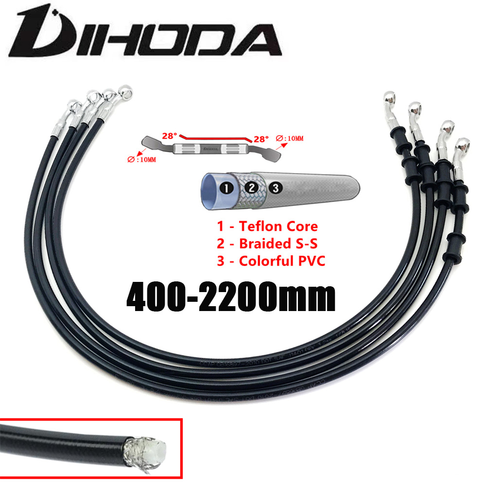 400-2200 ミリメートルオートバイ油圧ブレーキホースラ - Braided Line のレビューと価格