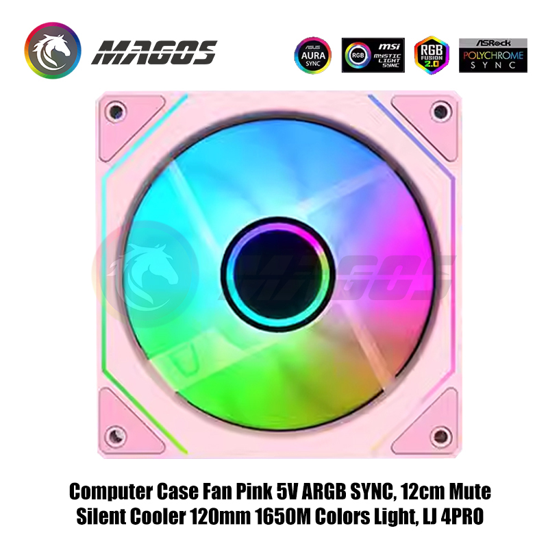 コンピュータケースファン ピンク 5V ARGB SYNC、 - Fly Line のレビューと価格