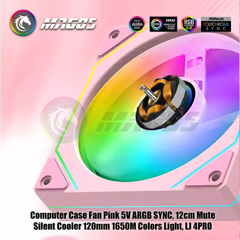 コンピュータケースファン ピンク 5V ARGB SYNC、 - Fly Line のレビューと価格