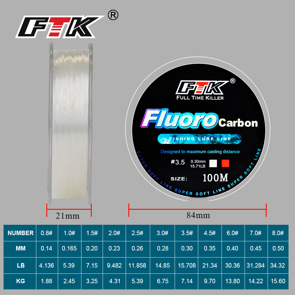 100 メートルフロロカーボンコーティング釣り糸 4.13L - Fluorocarbon Line のレビューと価格