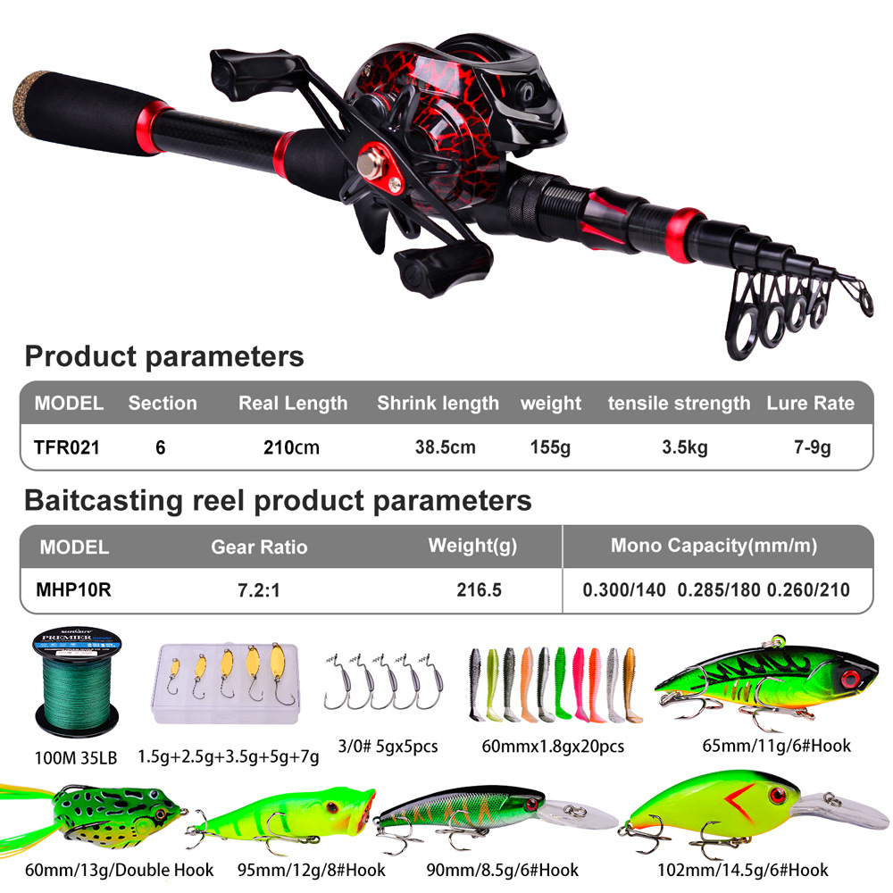 カーボンファイバーロングキャスティングベイトキャスティングシ - Freshwater Line のレビューと価格