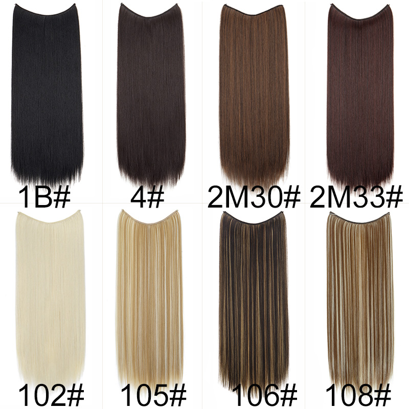 22インチ合成ロングストレートフィッシュラインヘアエクステン - Tippet Line のレビューと価格
