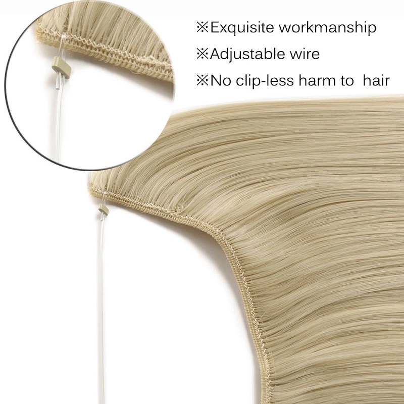 22インチ合成ロングストレートフィッシュラインヘアエクステン - Tippet Line のレビューと価格